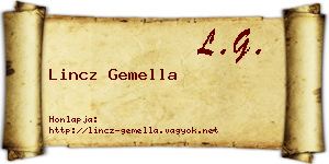 Lincz Gemella névjegykártya